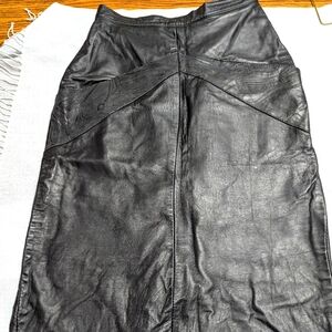 Elegant Black Leather Skirt